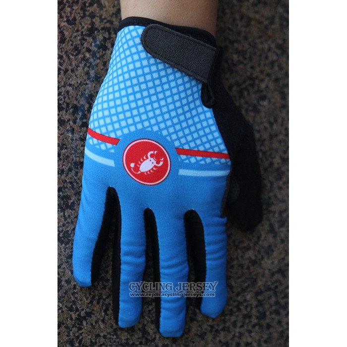2020 Castelli Full Finger Gloves Cycling Blue Black (2)